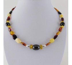 Uśmierzacz bólu i ochrona EMF Naszyjnik z bursztynu z szungitem dla dzieci