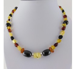 Uśmierzacz bólu i ochrona EMF Naszyjnik z bursztynu z szungitem dla dzieci