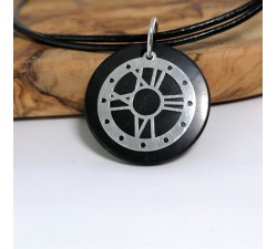 Znaki lecznicze - Naszyjnik z szungitu srebro 925