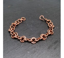 hammered copper bracelet made from rings