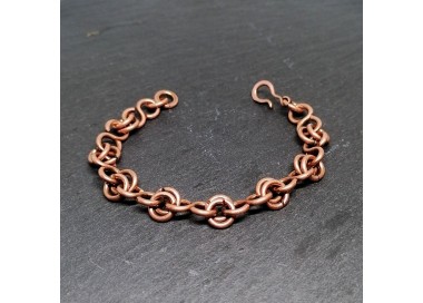 hammered copper bracelet made from rings