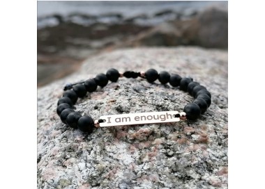 I am enough beaded bracelet - shungite healing bracelet