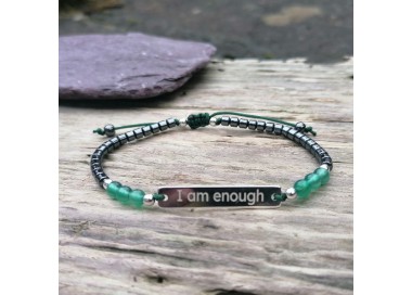 Bransoletka I am enough - hematyt z agatem