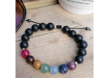 7 chakra amethyst bracelet lapis lazuli aquamarine green agate citrine bronzite pink agate