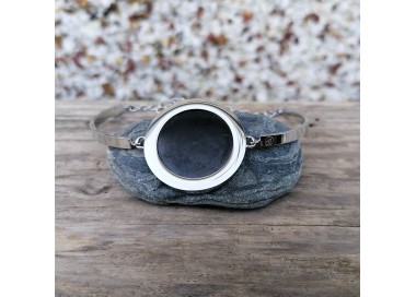 Bransoletka ze stali nierdzewnej z szungitem