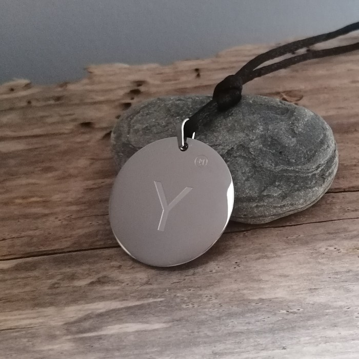 Necklace with symbol and Shungite mineral