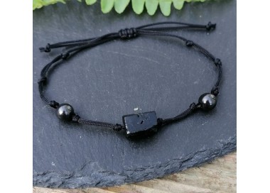 Black tourmaline bracelet with shungite