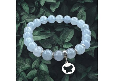 Srebrna bransoletka z akwamarynu