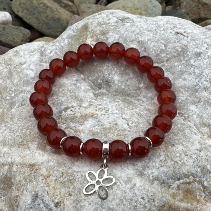 Carnelian stone bead bracelet
