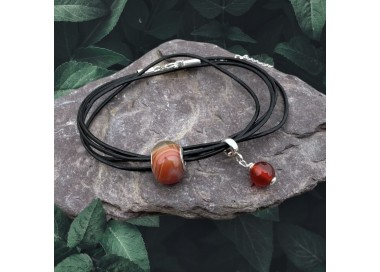 Bransoletka z karneolem - koraliki z kamienia Cure beads