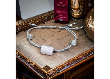 Bransoletka z kwarcem różowym i kryształem górskim