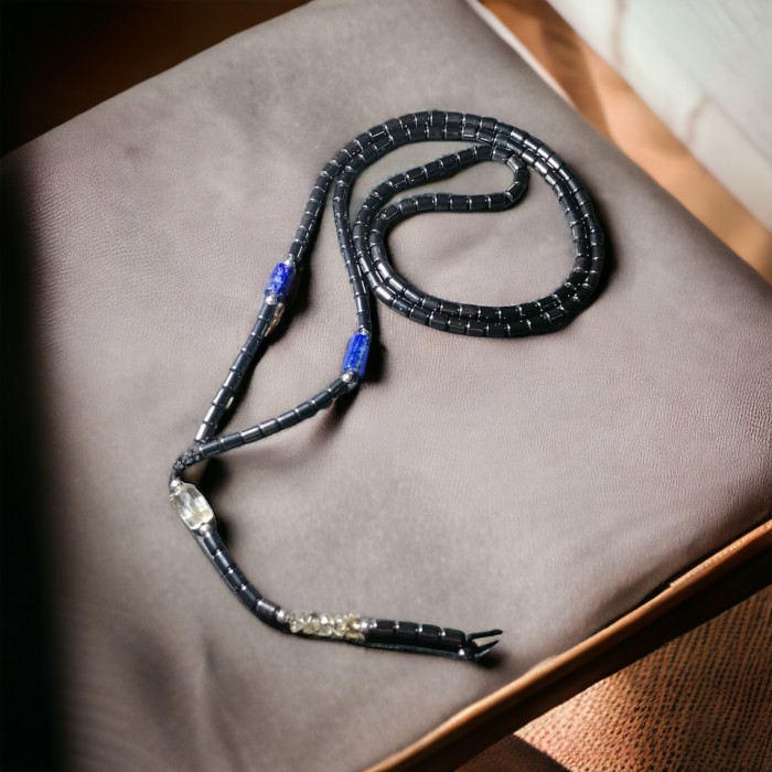 Citrine and hematite in stunning necklace