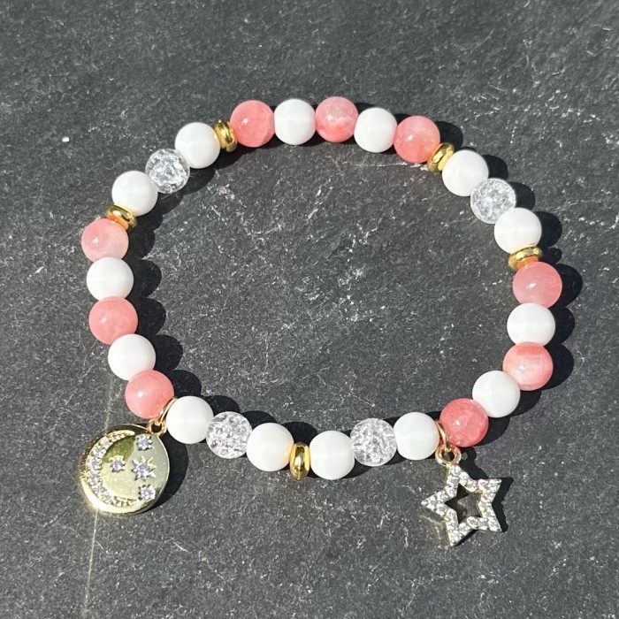 Summer bracelet - gemstones with charms