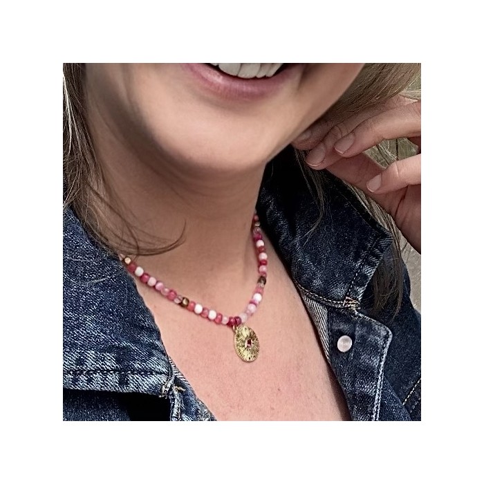 Third eye necklace with agate