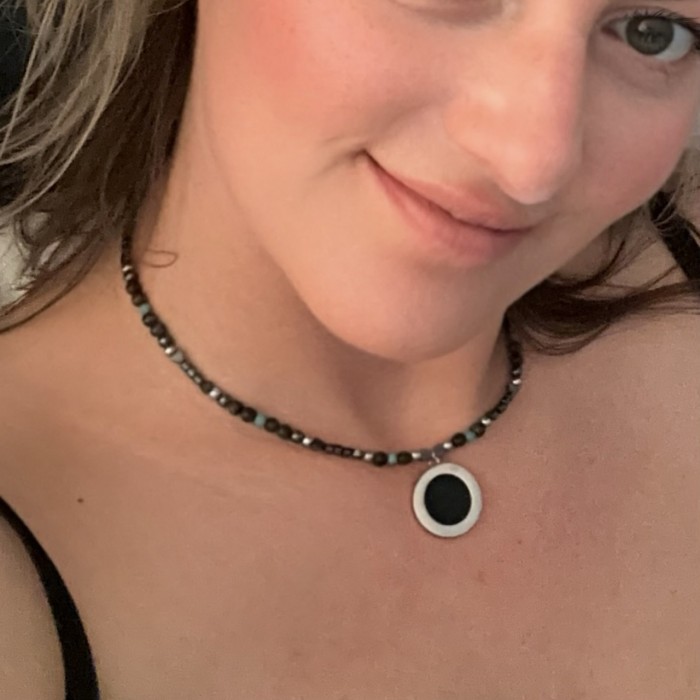 Shungite pendant with natural gemstones