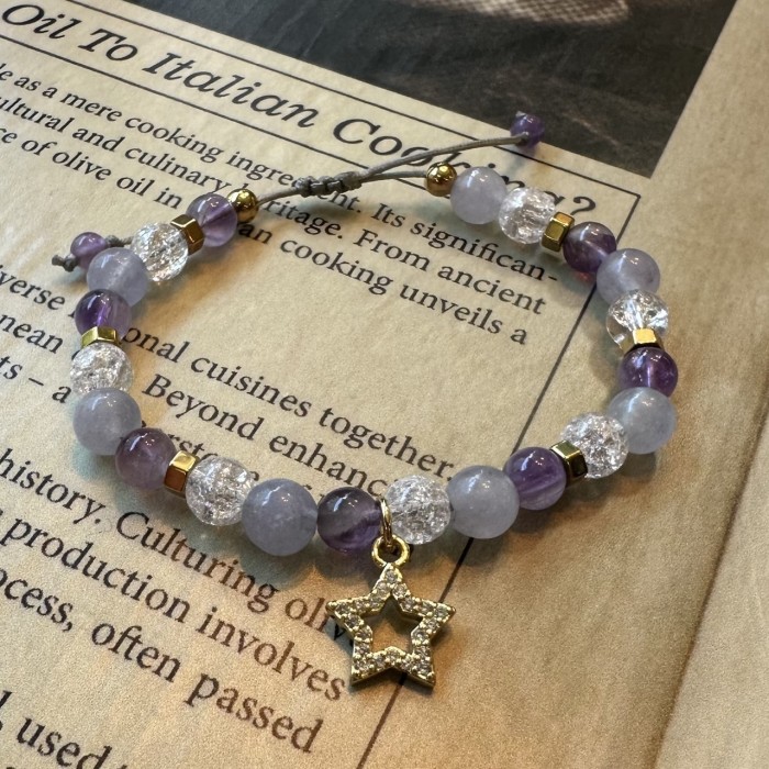 Bracelet with natural gemstones - zircon star