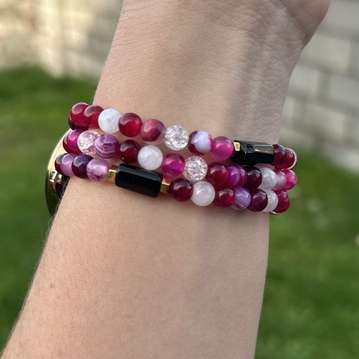 Bransoletka do zegarków z kamieni naturalnych