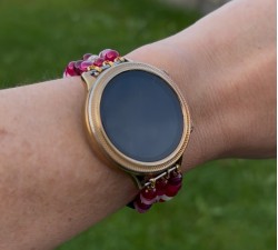 Watch bracelet from natural gemstones