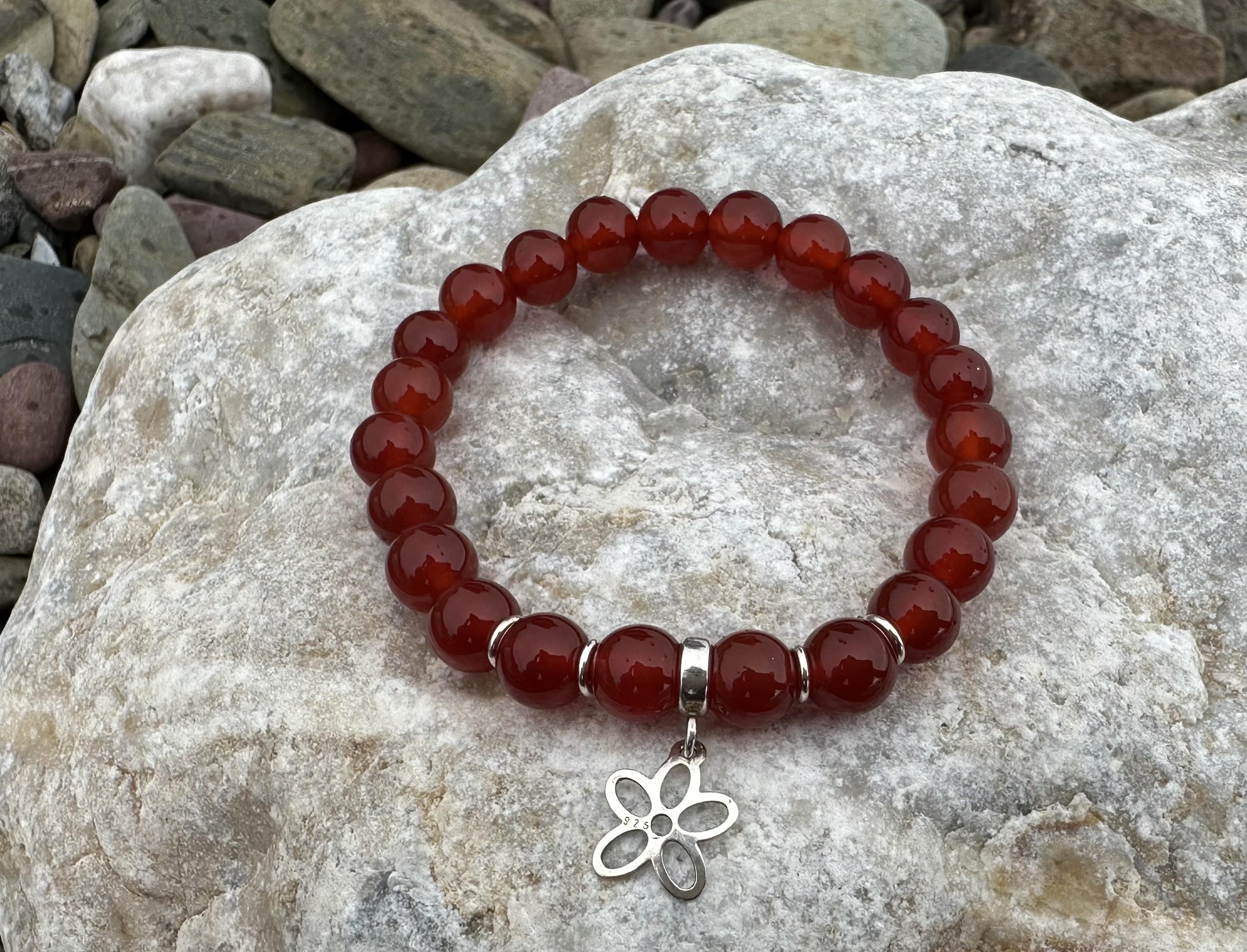 Carnelian stone bead bracelet