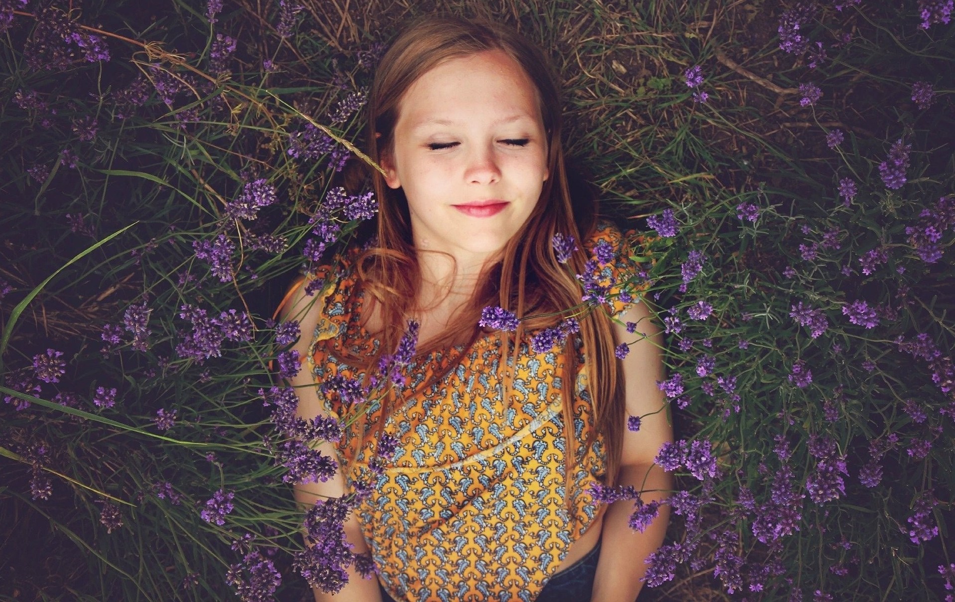 Dziewczyna miedzy lawenda